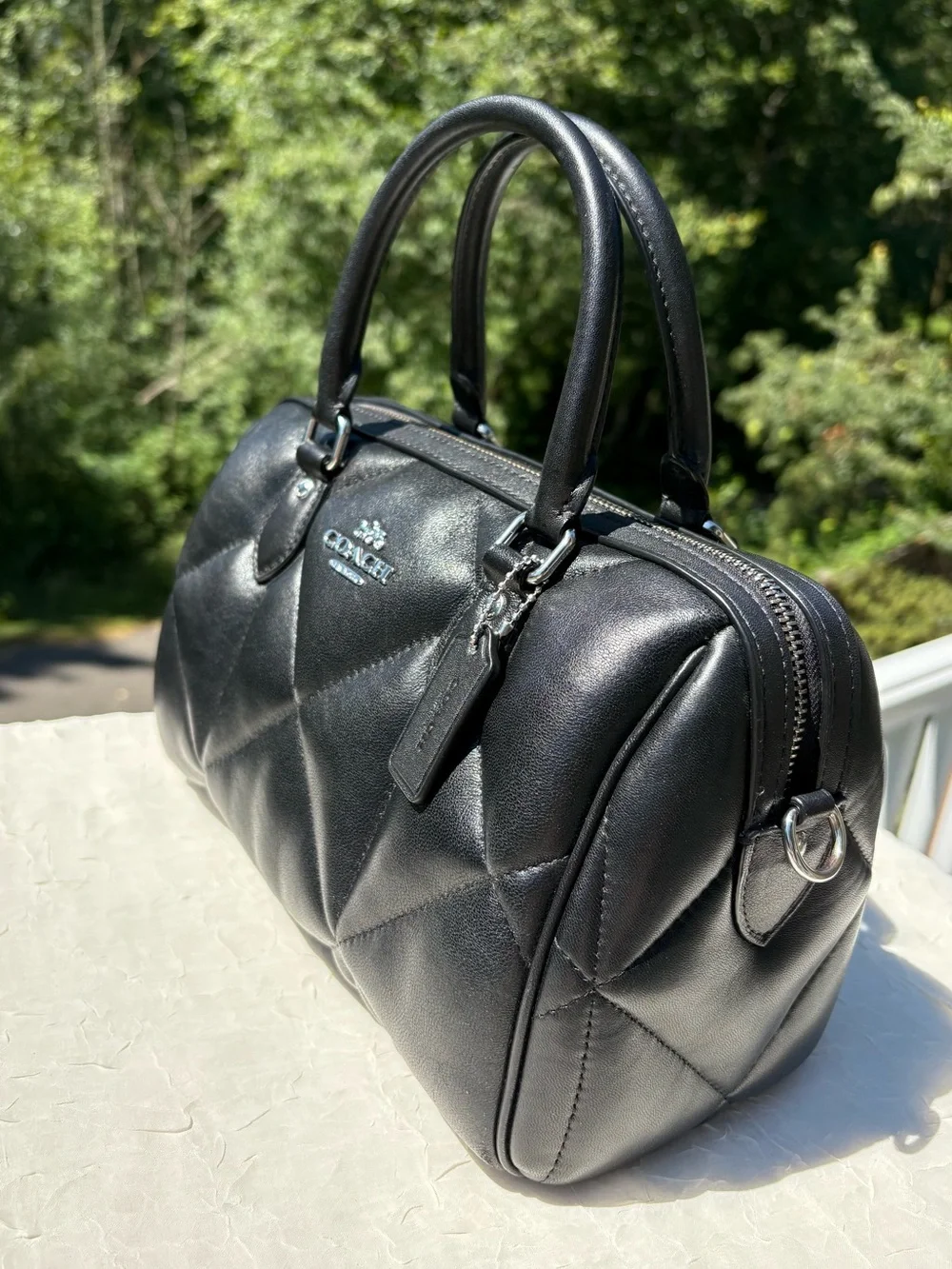 COACH Rowan Satchel Bag With Puffy Diamond Quilting CJ610